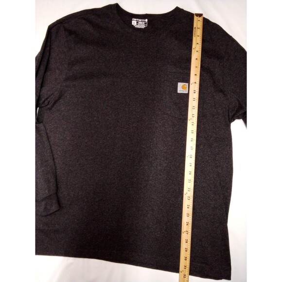 Men's Gray Carhartt Long Sleeve Pocket T-shirt Size Loose Extra  Large XL - Picture 6 of 16